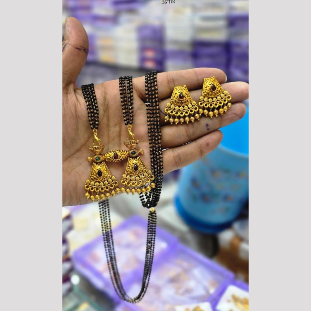 Charbhuja Art Heritage Pota Stone And Pearl Mangalsutra