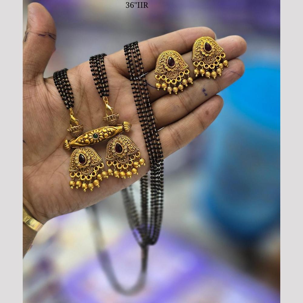 Charbhuja Art Heritage Pota Stone And Pearl Mangalsutra