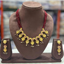 Charbhuja Art Heritage Austrian Stones And Pearls Temple Necklace Set