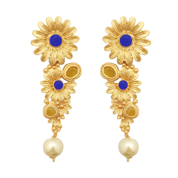 Amina Creation Gold Plated Dangler Earrings