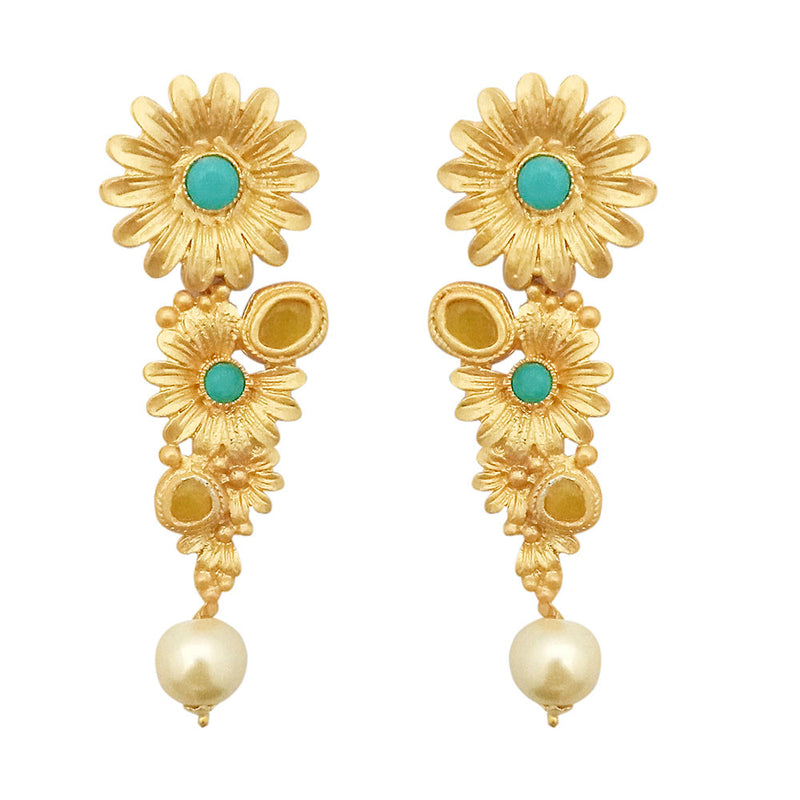 Amina Creation Gold Plated Dangler Earrings