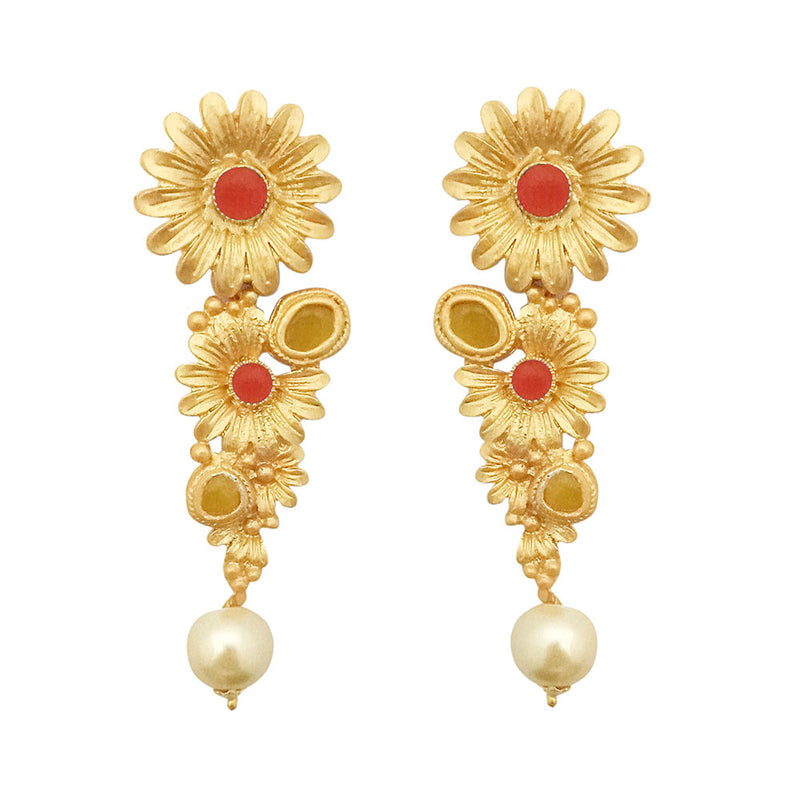 Amina Creation Gold Plated Dangler Earrings