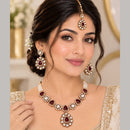 Charbhuja Art Heritage Pota Stone And Beads Necklace Set