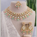 Charbhuja Art Heritage Pota Stone And Kundan Stone Beads Necklace Set