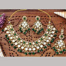Charbhuja Art Heritage Pota Stone And Kundan Stone Beads Necklace Set 