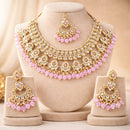 Charbhuja Art Heritage Pota Stone And Kundan Stone Beads Necklace Set 