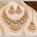 Charbhuja Art Heritage Pota Stone And Kundan Stone Beads Necklace Set