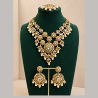 Charbhuja Art Heritage Pota Stone And Kundan Stone Beads Necklace Set