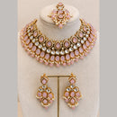 Charbhuja Art Heritage Pota Stone And Kundan Stone Beads Necklace Set