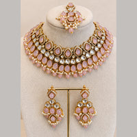 Charbhuja Art Heritage Pota Stone And Kundan Stone Beads Necklace Set