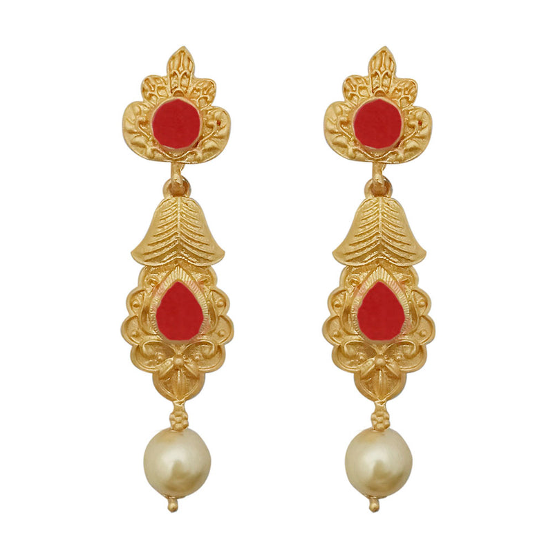 Amina Creation Gold Plated Dangler Earrings