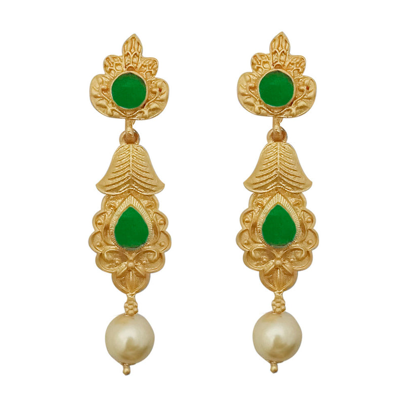 Amina Creation Gold Plated Dangler Earrings