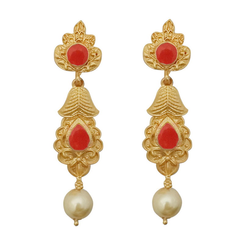 Amina Creation Gold Plated Dangler Earrings