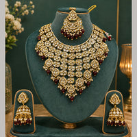 Charbhuja Art Heritage Kundan Stone And Beads Choker Necklace Set