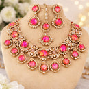 Charbhuja Art Heritage Druzy Crystal Stone And Austrian Stone Necklace Set