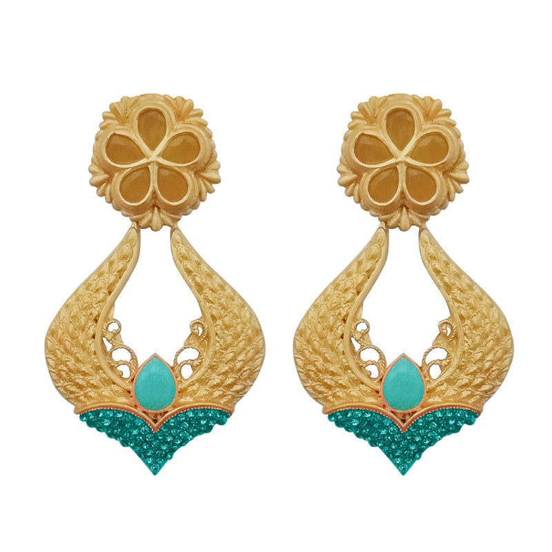 Amina Creation Gold Plated Dangler Earrings