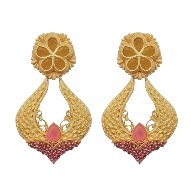 Amina Creation Gold Plated Dangler Earrings