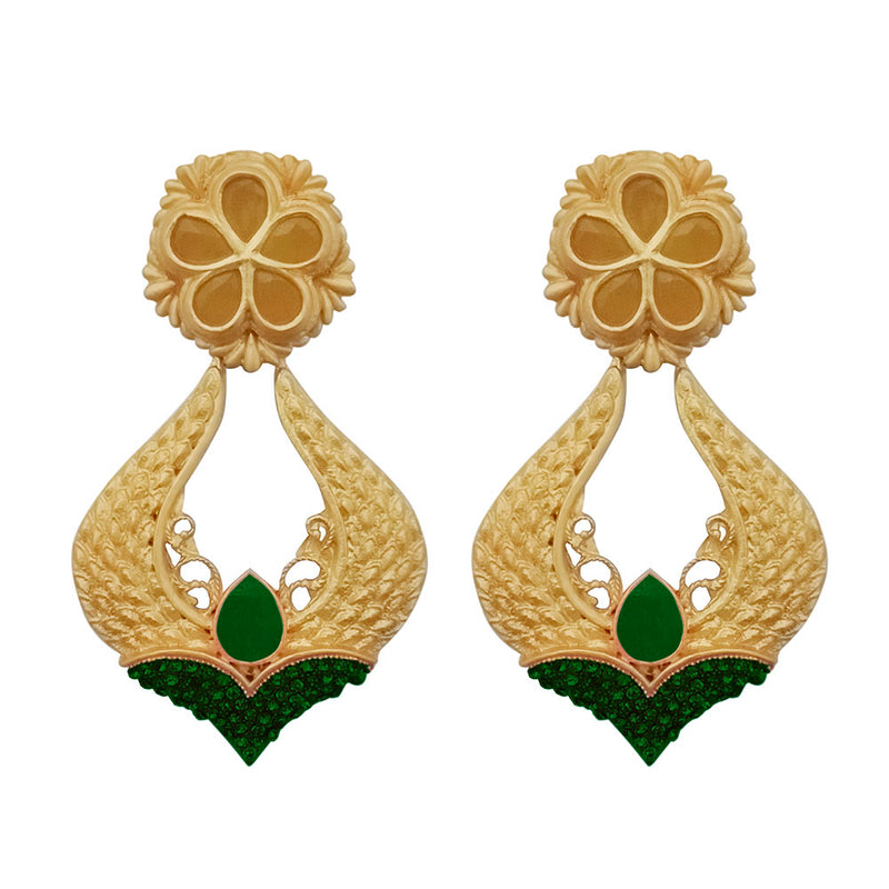 Amina Creation Gold Plated Dangler Earrings