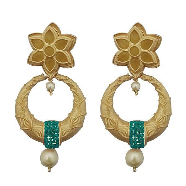 Hania Jewels Austrian Stone Pearl Drop Dangler Earrings