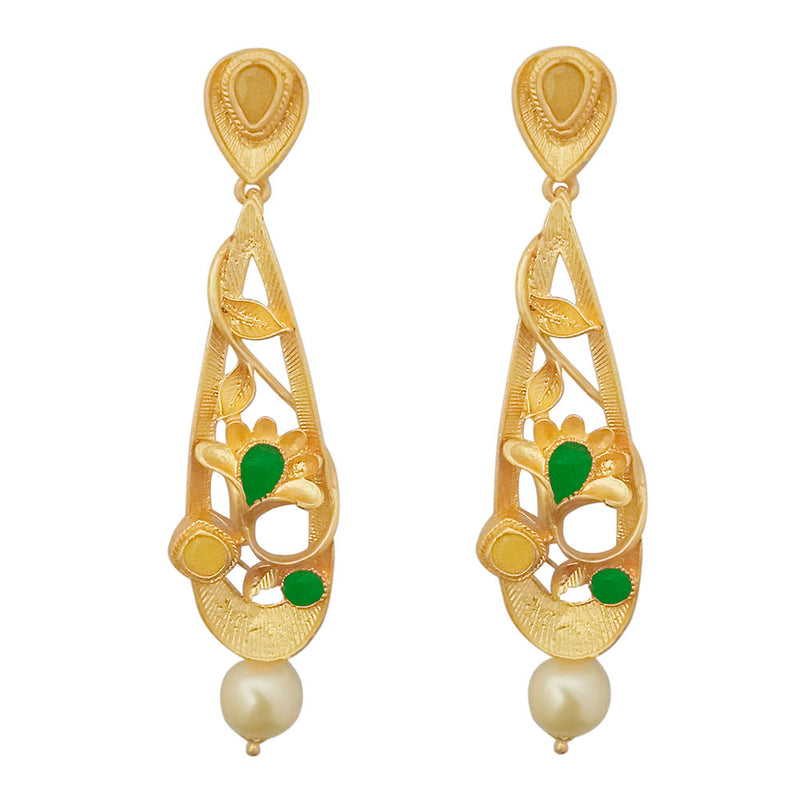 Amina Creation Gold Plated Dangler Earrings