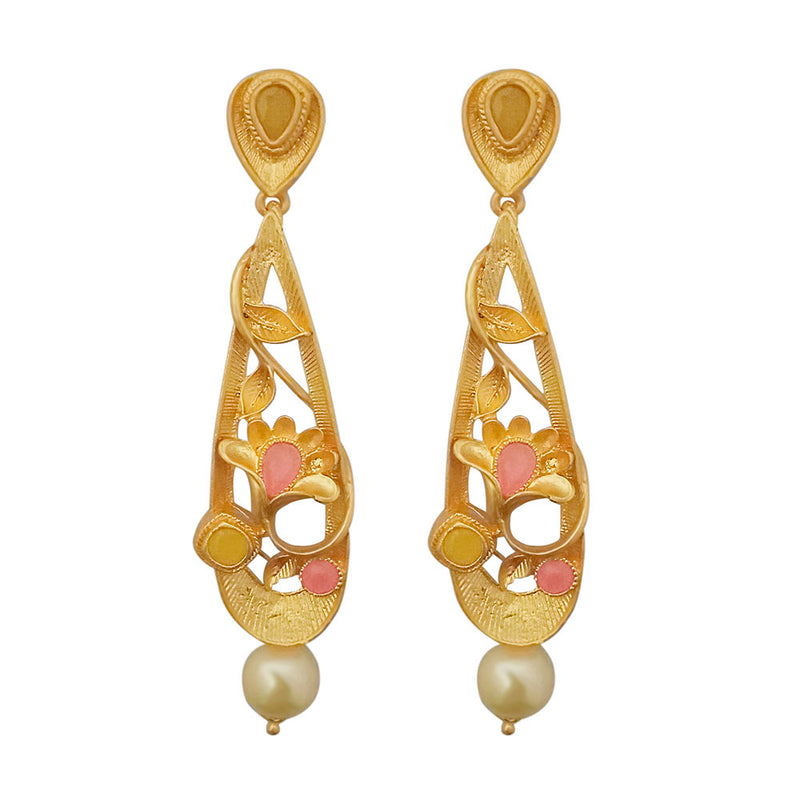 Amina Creation Gold Plated Dangler Earrings