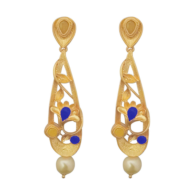 Amina Creation Gold Plated Dangler Earrings