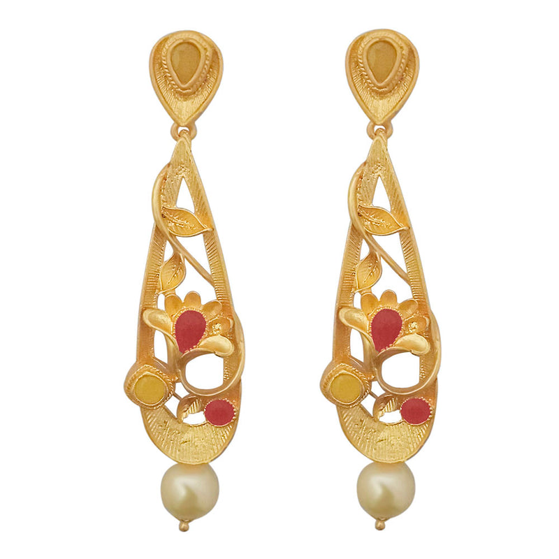 Amina Creation Gold Plated Dangler Earrings