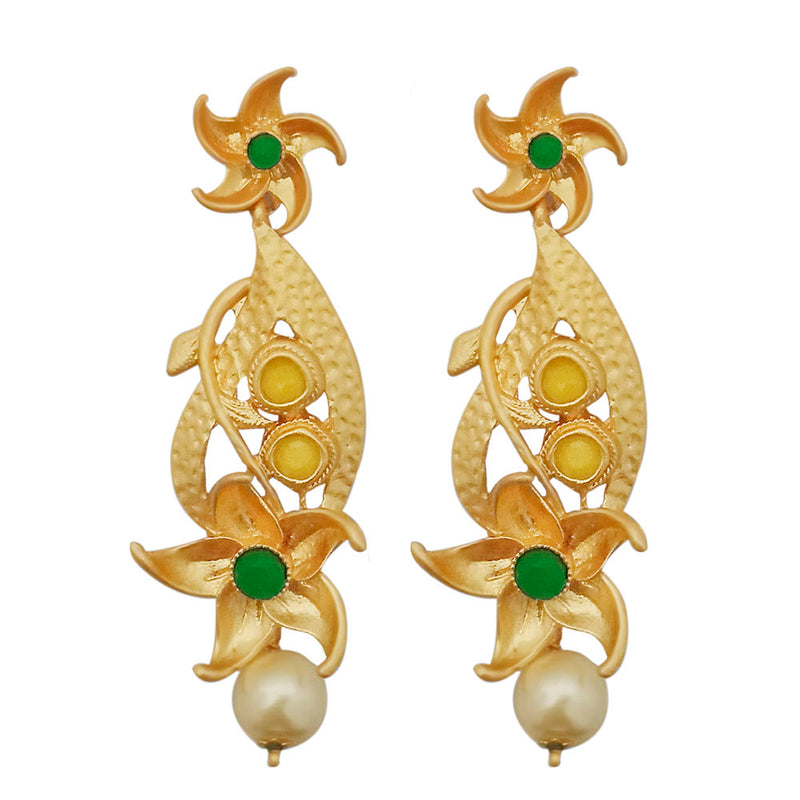 Amina Creation Gold Plated Dangler Earrings