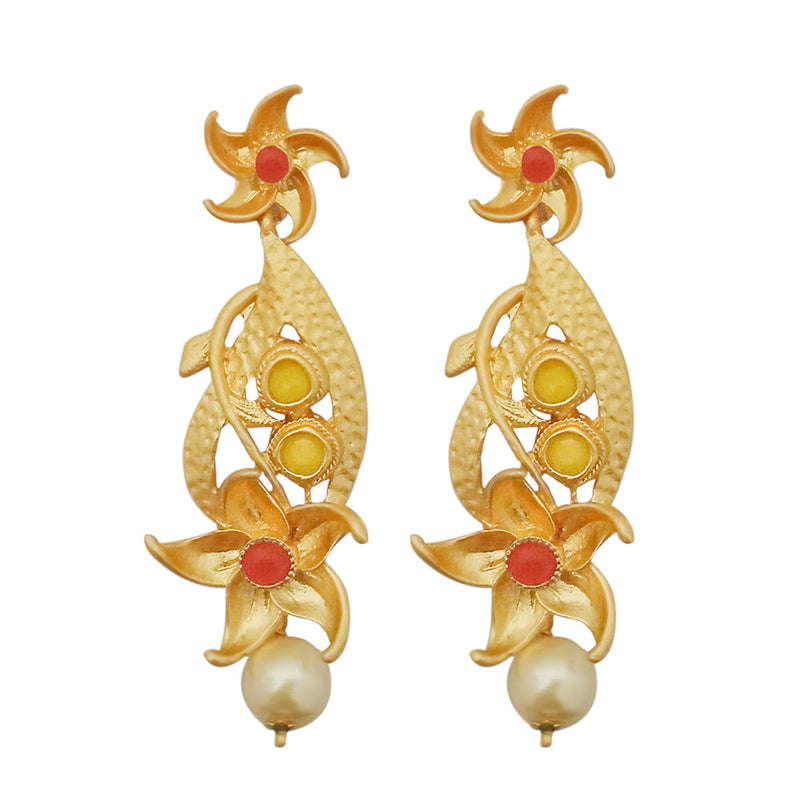 Amina Creation Gold Plated Dangler Earrings