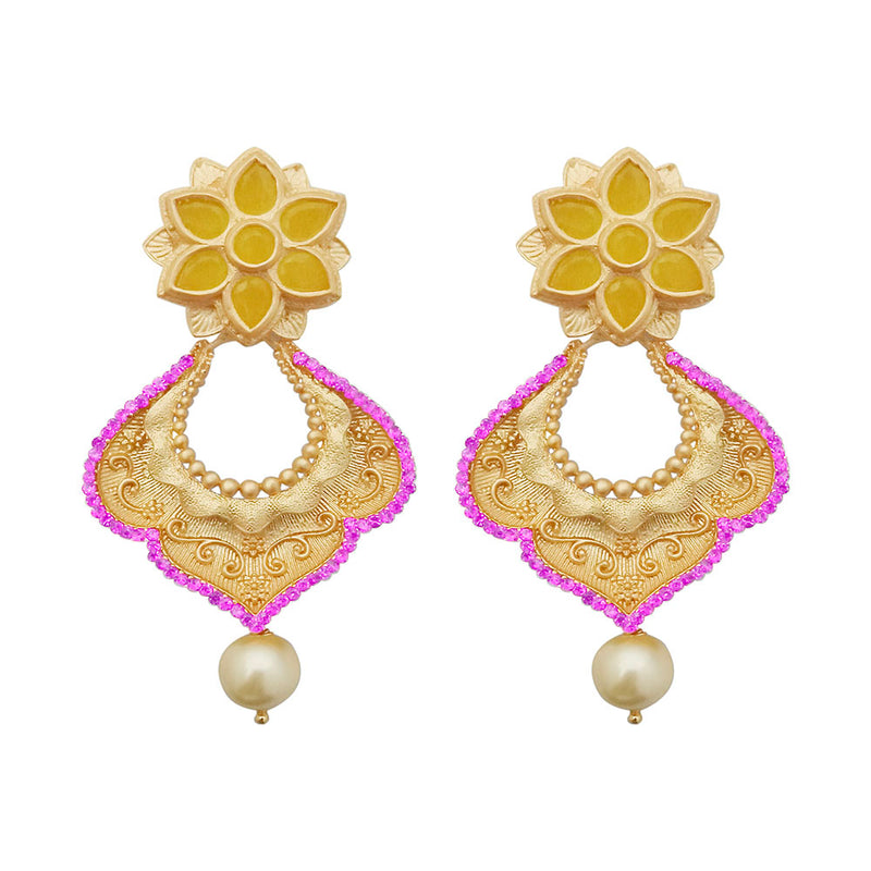 Amina Creation Gold Plated Dangler Earrings