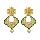 Hania Jewels Elegance Floral and Pearl Drop Chandbali Dangler Earrings 