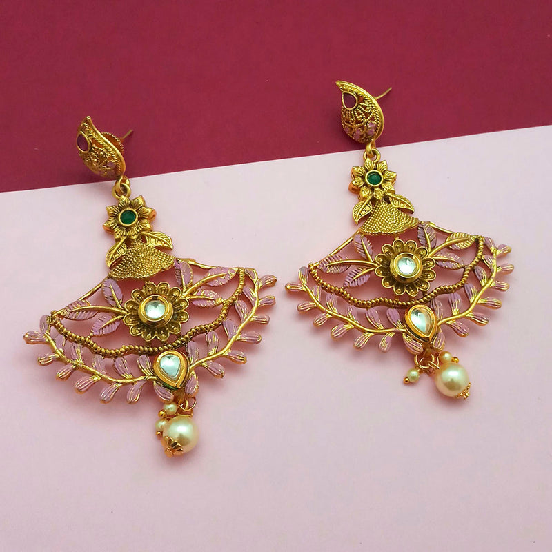 Amina Creation Gold Plated Dangler Earrings