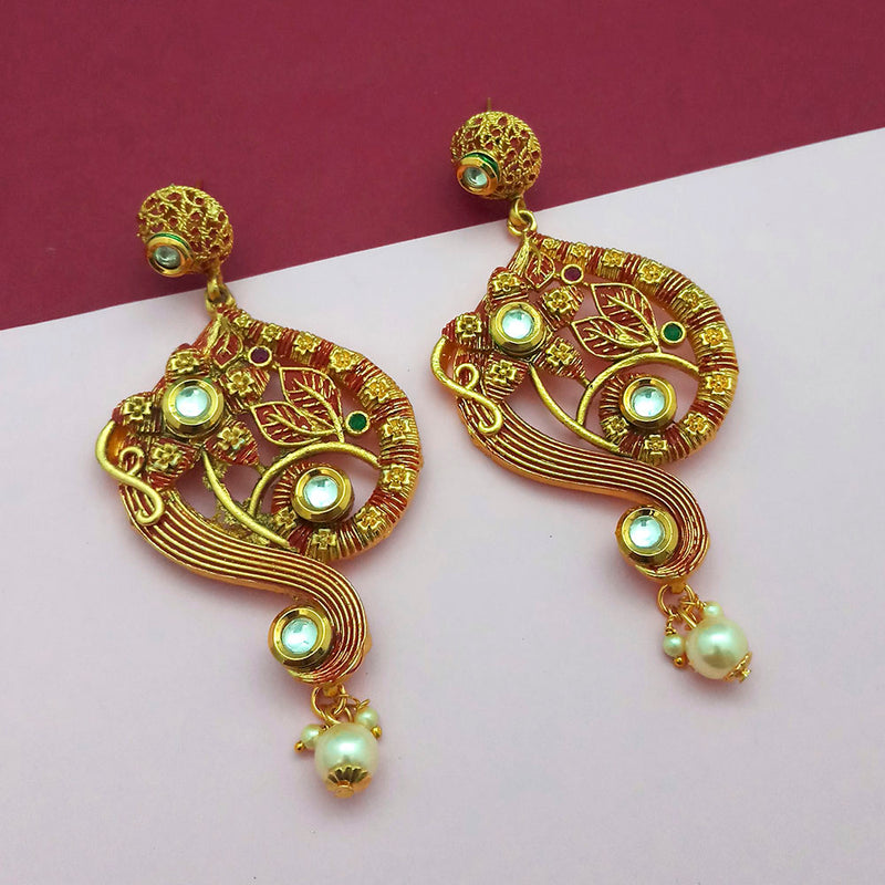 Amina Creation Gold Plated Dangler Earrings