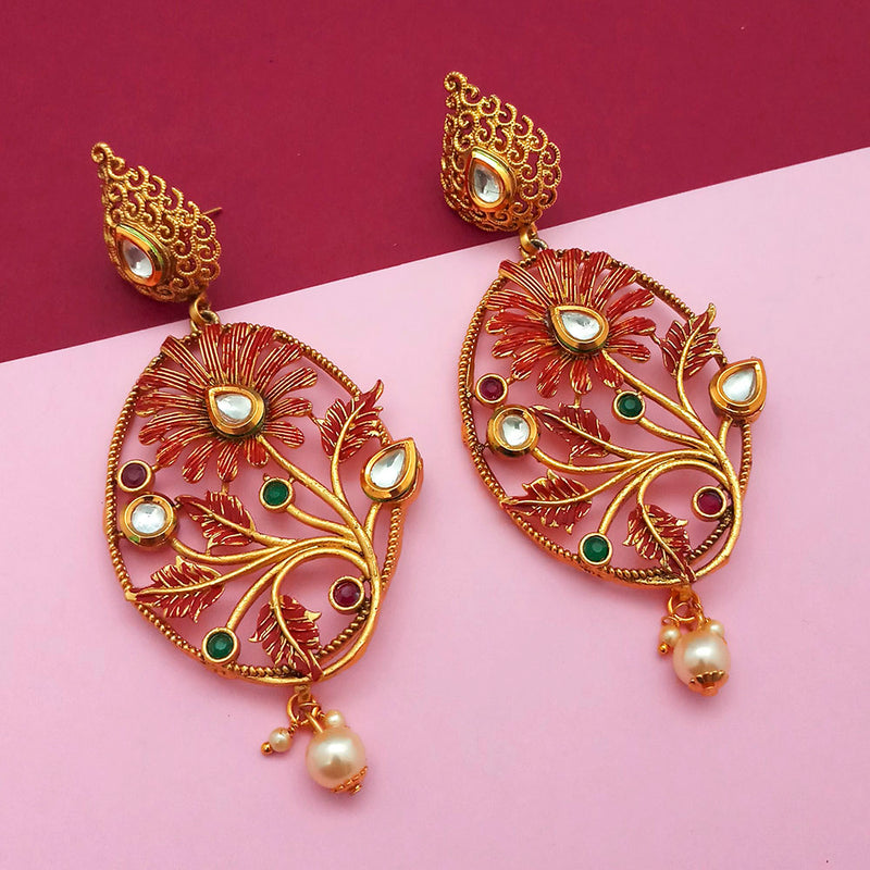 Amina Creation Gold Plated Dangler Earrings