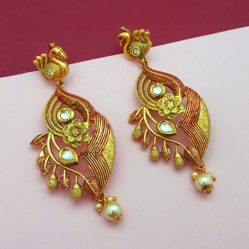 Amina Creation Gold Plated Dangler Earrings