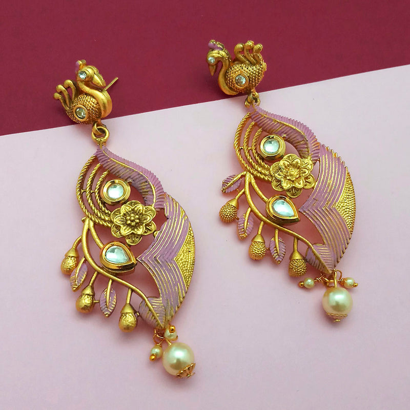 Amina Creation Gold Plated Dangler Earrings