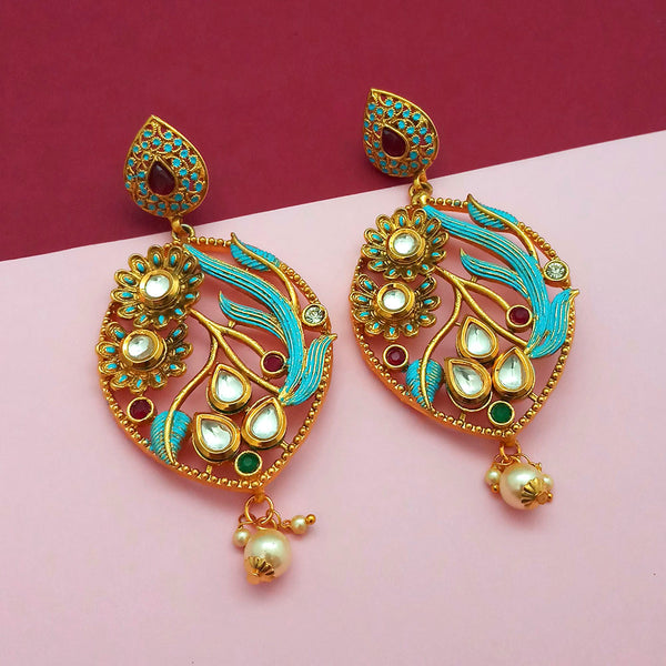 Amina Creation Gold Plated Dangler Earrings