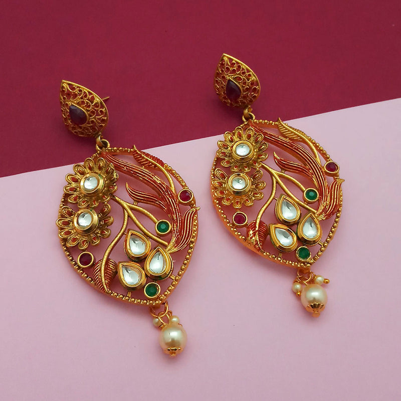 Amina Creation Gold Plated Dangler Earrings