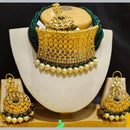 Pooja Jewellers Gold Plated Kundan Stone And Beads Choker Necklace Set