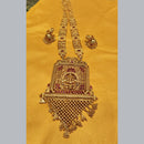 Pooja Jewellers Gold Plated Pota Stone And Pearl Temple Necklace Set