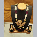 Pooja Jewellers Gold Plated Pearl Ganesha Lord  Temple Necklace Set