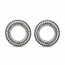 Urthn Oxidised Crystal Circle Stud Earrings(Pack of 6)