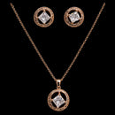 Shipra Gold Elegant Crystal Pendant Necklace & Earrings Set
