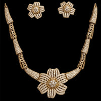 Shipra Gold Plated Necklace Set With Stud Earrings