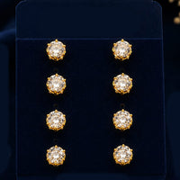 Shipra Gold Sparkling Crystal Stud Earrings for Women