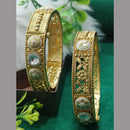 Navkar Jewellers Forming Kundan Stone And Meenakari Openable Bangles Set