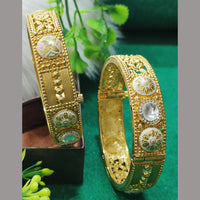 Navkar Jewellers Forming Kundan Stone And Meenakari Openable Bangles Set