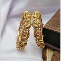 Reet Revaz Gold Plated Temple Openable Bangles Set