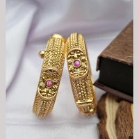 Reet Revaz Gold Plated Pota Stone Openable Bangles Set