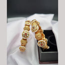 Reet Revaz Gold Plated Kundan Stone And Pearls Openable Bangles Set